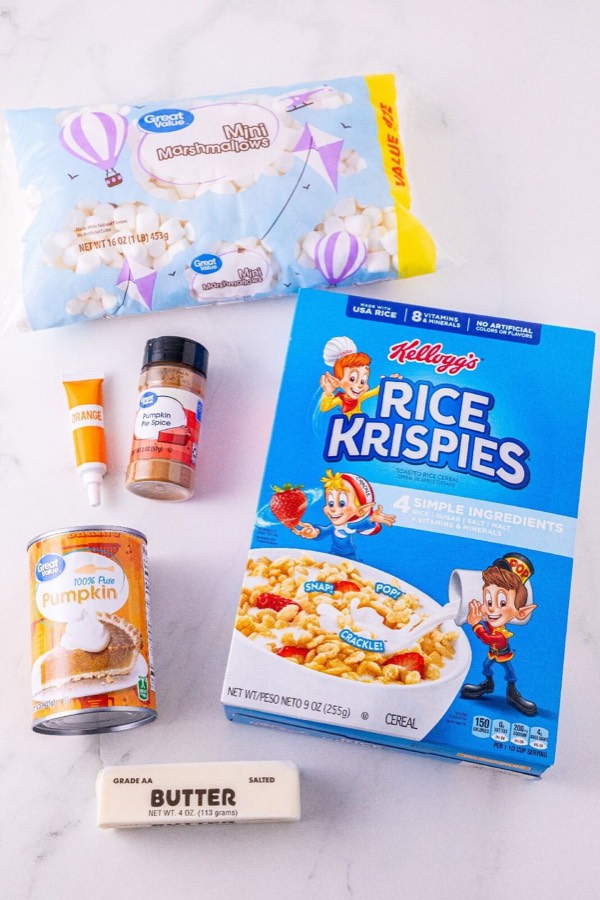 Pumpkin Spice Rice Krispie Treats Shaped Like Pie