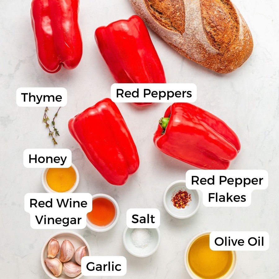 Roasted Red Peppers With Honey, Garlic, and Thyme