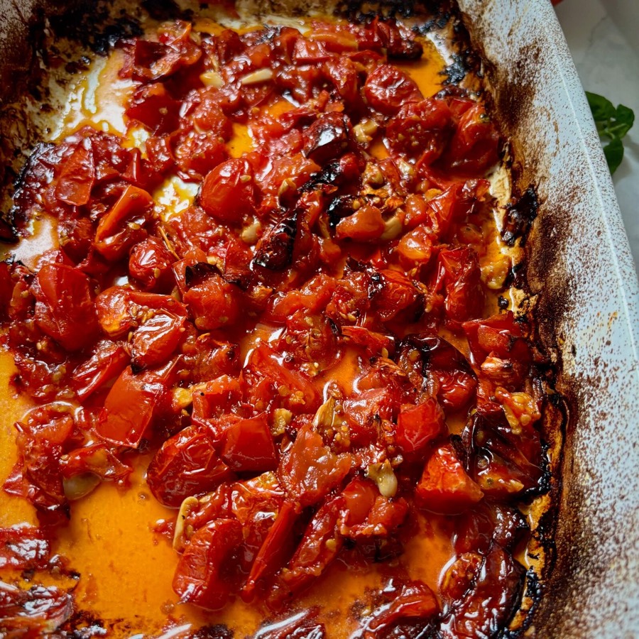 Slow Roasted Calabrian Chile Tomatoes