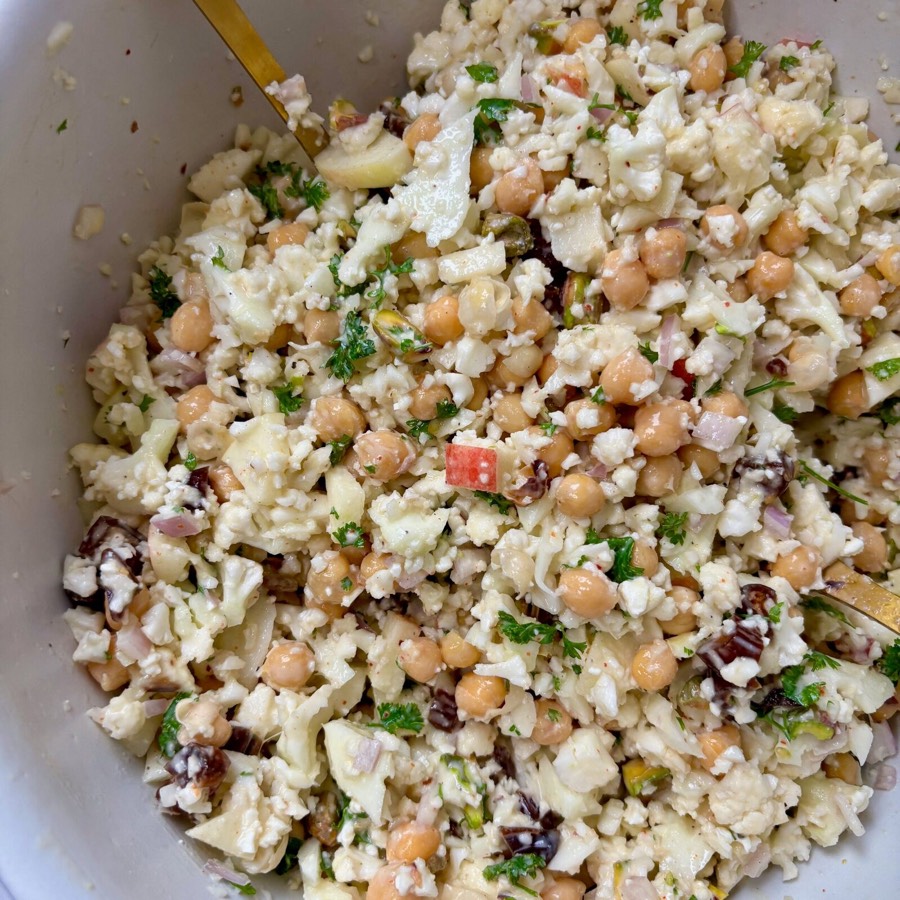 Super Chop Cauliflower Salad With Tahini Dressing