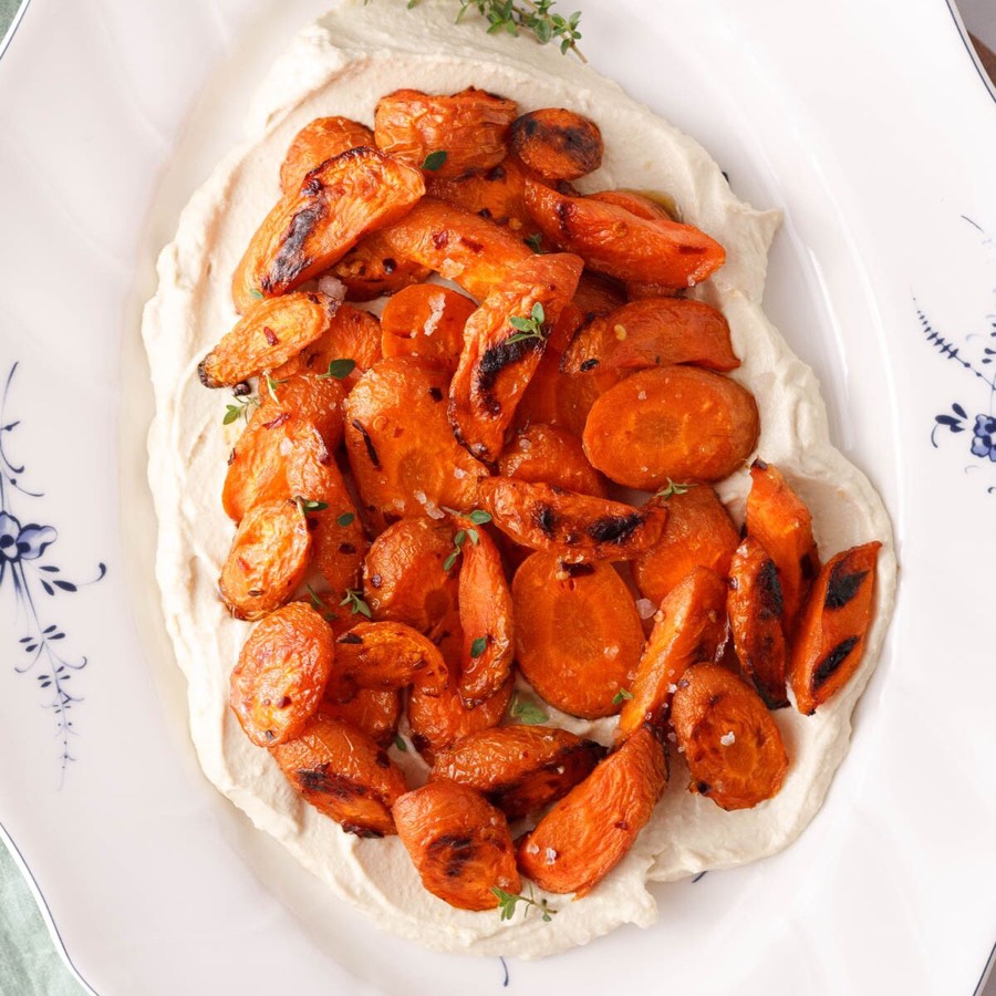 Sweet & Spicy Roasted Carrots and Whipped Tofu