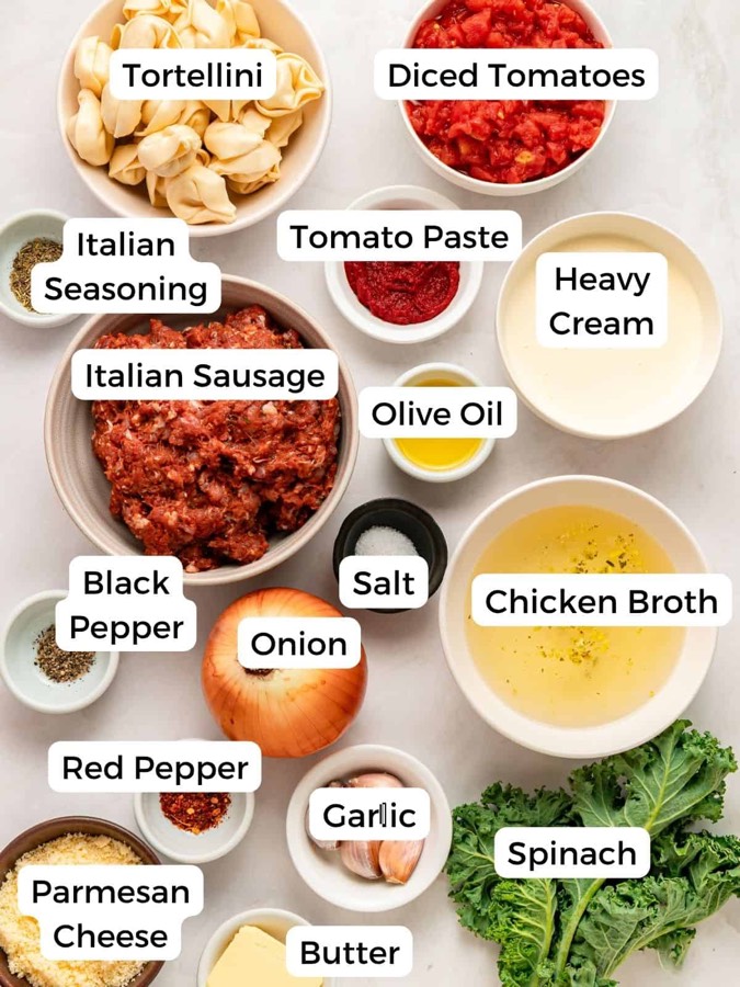 Creamy Tuscan Tortellini Soup with Sausage and Spinach